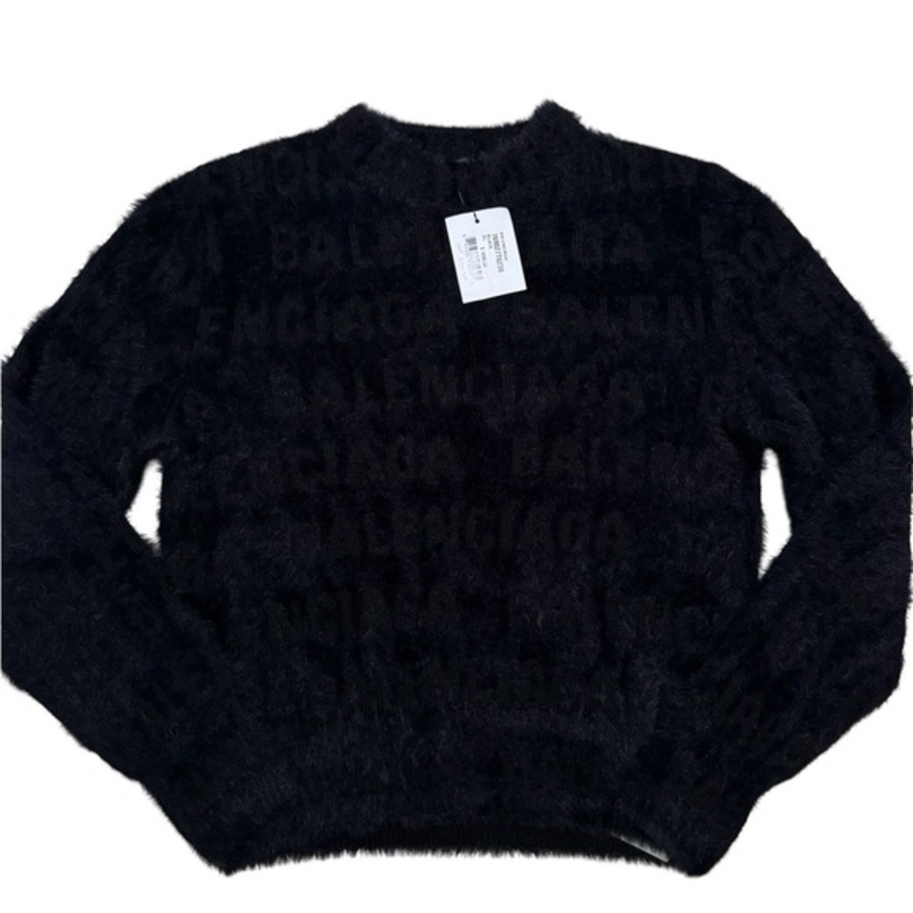 Balenciaga Women's Allover Furry Fitted Sweater